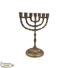 menorahs tin Stylish Brass Menorah <b>Candle</b> Holder Jewish Hanukkah Lamp Decorative <b>Candle</b> Stand Elegant Home Accent - Product Image 3