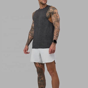 Vintage <b>Men's</b> Sleeveless Tank Tops Muscle Fit <b>Singlets</b> with Drop Armhole Lightweight Stretchy Fabric Plain Cotton - Product Image 2