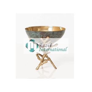 Bol à pied rond de forme organique Bol de fantaisie le plus design Nouveau design Décoration Bols de service de luxe de meilleure qualité pour la nourriture - Product Image 6