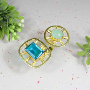 92.5 <b>Sterling</b> <b>Silver</b> Hydro <b>Ring</b> Tanzanite Rectangle Cushion Cut Bezel <b>Set</b> Rhodium Plated High Grade Quality 14X10 MM 10 Gm - Product Image 4