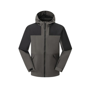 Veste à coque dure extérieure à blocage de couleur coupe-vent et imperméable avec fermeture à glissière contrastante pour l'alpinisme - Product Image 6
