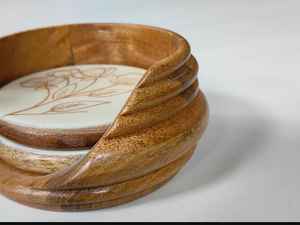 Dessous de verre en noyer Dessous de verre en bois Tasse en noyer Dessous de verre Ensemble de 6 pièces pour table en bois Cuisine en bois - Product Image 2