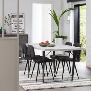 ชุดโต๊ะอาหารสีขาวทำจากไม้เนื้อแข็งสี่เหลี่ยมเป็นมิตรกับสิ่งแวดล้อมโต๊ะรับประทานอาหารเชิงพาณิชย์10-Seater สะอาดใช้งานง่ายสำหรับห้องนั่งเล่นของโรงเรียน - Product Image 6