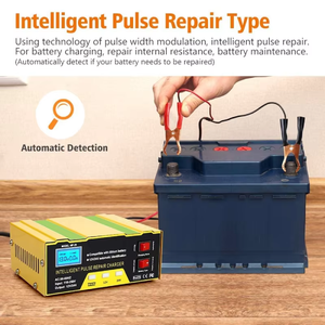 Adaptateur de chargeur de batterie universel 12V 10AH avec affichage, prise et pince de borne, plage de tension 12-24V - Product Image 5