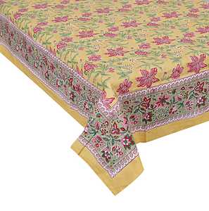 Nappe imprimée en blocs indiens nappe florale couverture de Table en pur coton lin de Table fait à la main fête de ferme mariage décor à la maison - Product Image 1