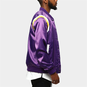 OEM Hombres Chaqueta de satén de manga larga y cierre de botón de invierno y ropa casual por encargo de los hombres al por mayor de satén Chaquetas de los hombres - Product Image 5