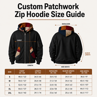 IKDEER Sweat à capuche zippé patchwork, design personnalisé, marque privée, tricot crocheté, contraste, coupe oversize, style streetwear pour acheteurs internationaux
