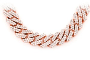 Collier à chaîne cubaine en diamant naturel de 16mm Design brillant glamour Bijoux en or jaune 14 carats Collier en diamants certifiés IGI - Product Image 2