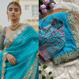 Dernière Collection Faux Georgette Avec Miroir Dentelle Bordure Saree Femme Fabricant De Mode De Surat Au Taux Le Plus Bas - Product Image 6