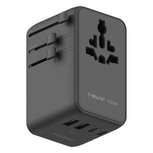 Chargeur de voyage AC GaN MOMAX UA23 100W 2-4 ports noir avec un design élégant pour des aventures de voyage pratiques - Product Image 1