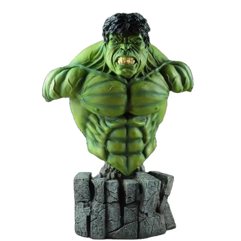 Vendas diretas de fábrica, suporte personalizado da marvel avengers hulk hulk 30 cm estátua de resina de meio peito enfeites