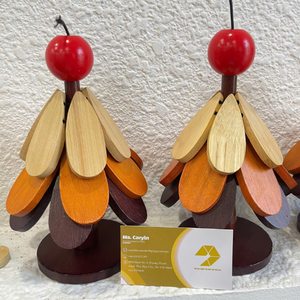 Juego de Salvamanteles Navideños de Madera Hechos a Mano con Diseño de Plantas, Decoración para el Hogar Reutilizable y Ecológica - CARYLN - Product Image 2