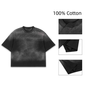 High Quality 100% Cotton Knitted Men's T-<b>Shirt</b> Wholesale Hot Sale Custom <b>Plain</b> <b>White</b> Solid Hip Hop Quick Dry Breathable 220g - Product Image 3