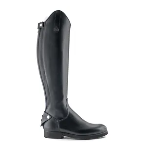 HIGH QUALITY HANDMADE KNEE HIGH WOMEN BLACK HIGHLY TECHNICAL AND PURELY PROFESSIONAL RIDING AND RACING BOOT BOOT MADE IN ITALY