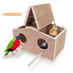 Vente en gros nid d'oiseau pour animaux de compagnie Cage d'élevage volière Nid d'oiseau en bois Perruche Nichoir - Product Image 2