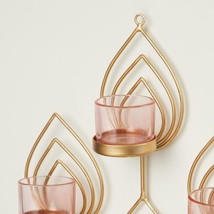 Trendy <b>Brass</b> Metal T-Light Holders Gold Plated Stylish Metal Candle Holders & <b>Lanterns</b> with Unique Candle Jars - Product Image 4