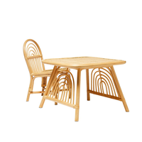 Ensemble de table et chaises en rotin naturel de haute qualité, design traditionnel, pour enfants, couleur et taille personnalisables, vietnamien