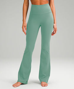 Leggings de Yoga de Cintura Alta y Pierna Ancha para Mujer, Color Lila Morado, Transpirables, Suaves, 75% Poliamida, 25% Elastano, Cintura Elástica, Largos, Sólidos - Product Image 5