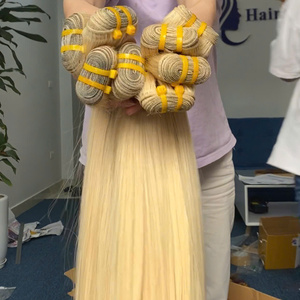 Cheveux lisses blonds naturels attrayants de l'usine du Vietnam différentes longueurs Double trame de machine Cheveux humains chinois - Product Image 2