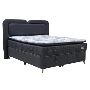 Ensemble de tête de lit rembourrée personnalisable et confortable avec base de rangement, durable, à levage assisté, prêt à l'exportation en gros, Navy Club B2B Eco Bedroom - Product Image 4