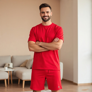 Sportswear <b>Jogging</b> Tee Shirt Shorts Set Men Summer Sleeveless Tee Shorts Sets Men High Quality Beach Wear Shorts Two Piece - Product Image 2