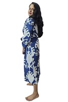 Peignoir pour femme en coton 100% imprimé à la main, motif floral jaune, vêtements de nuit, taille - 48 pouces
