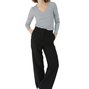 Camiseta de manga larga con cuello redondo que absorbe la humedad para mujer 100% algodón orgánico altamente transpirable y sostenible - Product Image 4