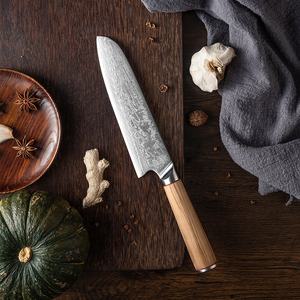 ใบมีดคมดามัสกัสด้ามจับทำจากสเตนเลสด้ามไม้ - Product Image 3