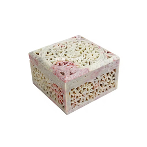 Fabriqué en Inde Boîtes en stéatite de conception de sculpture de finition fine de qualité supérieure pour le stockage de bijoux et la maison et le bureau - Product Image 1
