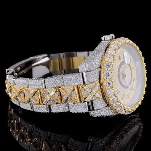 Reloj de Lujo Miyota Automático con Números Arábigos, Reloj para Hombre con Diamantes, Dorado y Plateado, Estilo Hip Hop, Joyería Personalizada, Regalo - Product Image 3