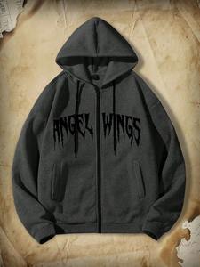 เสื้อกันหนาวผ้าฝ้าย100% สำหรับผู้ชาย, เสื้อฮู้ดโอเวอร์ไซส์ผ้าฟลีซใส่สบายมีปกพิมพ์ลายสำหรับฤดูหนาว - Product Image 6