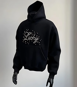 Sweat à capuche zippé surdimensionné pour homme, 100 % coton molletonné épais et respirant, avec épaules tombantes et motif imprimé sur la poche, idéal pour l'hiver - Product Image 3
