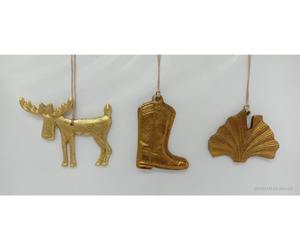 Ornements de Noël suspendus en métal doré faits à la main, animaux et palmiers, décorations suspendues pour la maison et l'hôtel au meilleur prix - Product Image 5