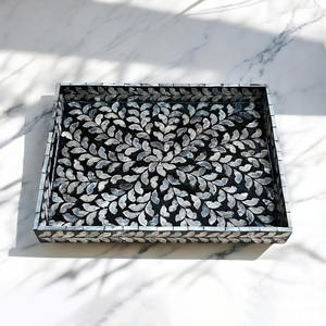 Bandeja de mosaico de nácar de suministro al por mayor, precio más barato, bandejas de incrustaciones narce para decoración de habitaciones - Product Image 3