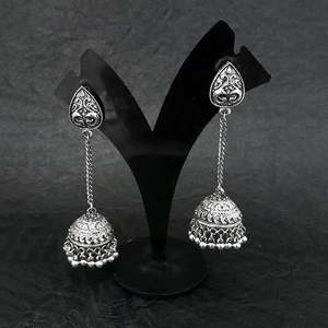 "Oxidised CHAIN jhumki ต่างหูแฟชั่นลดลง-1314548" - Product Image 1