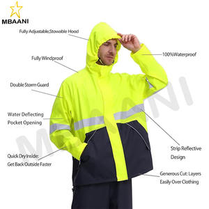 Combinaison de pluie pour homme, vêtements de travail robustes, veste imperméable avec pantalon, 3 pièces - Product Image 3