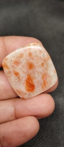 Pierre de soleil orange naturelle de haute qualité, cabochon lisse poli, 5-8 mm, pour la fabrication de bijoux - Product Image 3