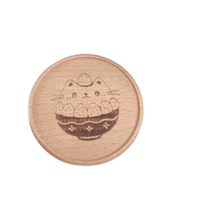 Sous-verres en bois d'acacia pour thé et café, style moderne, décoratifs, fabriqués en usine - Product Image 6