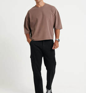 Camisetas de gran tamaño para hombre, ropa de calle y exterior de talla grande de color sólido personalizada, ropa de larga duración del mejor fabricante - Product Image 6