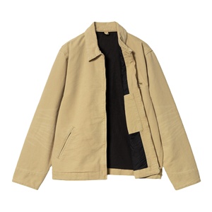 Veste de travail en coton sergé personnalisée OEM de haute qualité pour hommes Veste unie avec broderie de logo pour hommes - Product Image 5