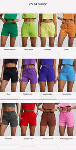 Vêtements pour femmes Shorts roses en polaire Shorts légers pour femmes avec ceinture à cordon pour l'été Casual Wear Shorts pour femmes - Product Image 4