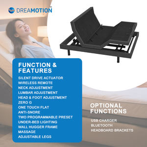 Dreamotion Telaio Letto Elettrico Regolabile con Quattro Motori Multifunzionali di Lusso e Telecomando - Product Image 3