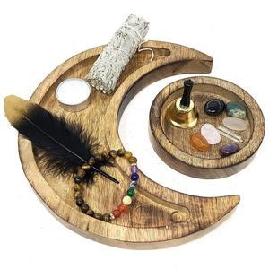 Modern Design Wood Tray Half Moon Shaped For Perfume And <b>Tealight</b> <b>Candle</b> Jewelry Decoartive Item Wood Tray - Product Image 1