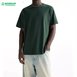 Custom Wholesales Men's Drop Shoulder T-<b>shirt</b> French Terry Heavyweight 360gsm <b>100</b>% <b>Polyester</b> Regular Fit Cropped Eco-Friendly - Product Image 6