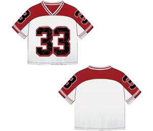 เสื้อฟุตบอลตาข่ายครอปสไตล์ย้อนยุคสำหรับผู้ชายเสื้อฟุตบอลพิมพ์โลโก้ได้ตามต้องการ - Product Image 3