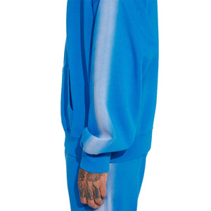 High Street hommes bleu pull à capuche poche kangourou goutte épaule côté Spray lavé détails ajustement le plus décontracté pour la vente d'hiver - Product Image 4