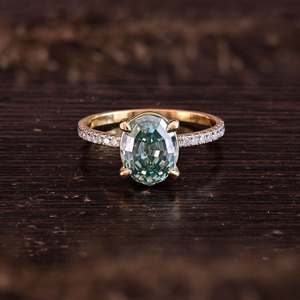 Anillo de Compromiso y Promesa de Alta Calidad, el Más Popular al por Mayor, Plata S925, Zafiro Corte Pera, Engaste de Garra, Circonita Blanca - Product Image 6