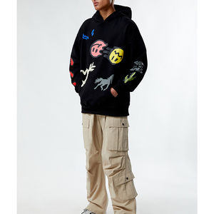 2025 nouveau Design haut tendance Streetwear Style haute qualité mode hommes sweats à capuche bouffée imprimé 100% coton sweats à capuche - Product Image 4