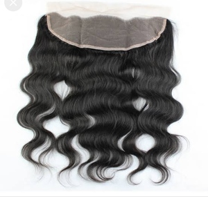 Qualité supérieure HD Transparent Dentelle Frontale Couleur Noire Naturelle Remy Extension de Cheveux Style Vague Lâche Cheveux de Temple Vierge Naturelle - Product Image 1
