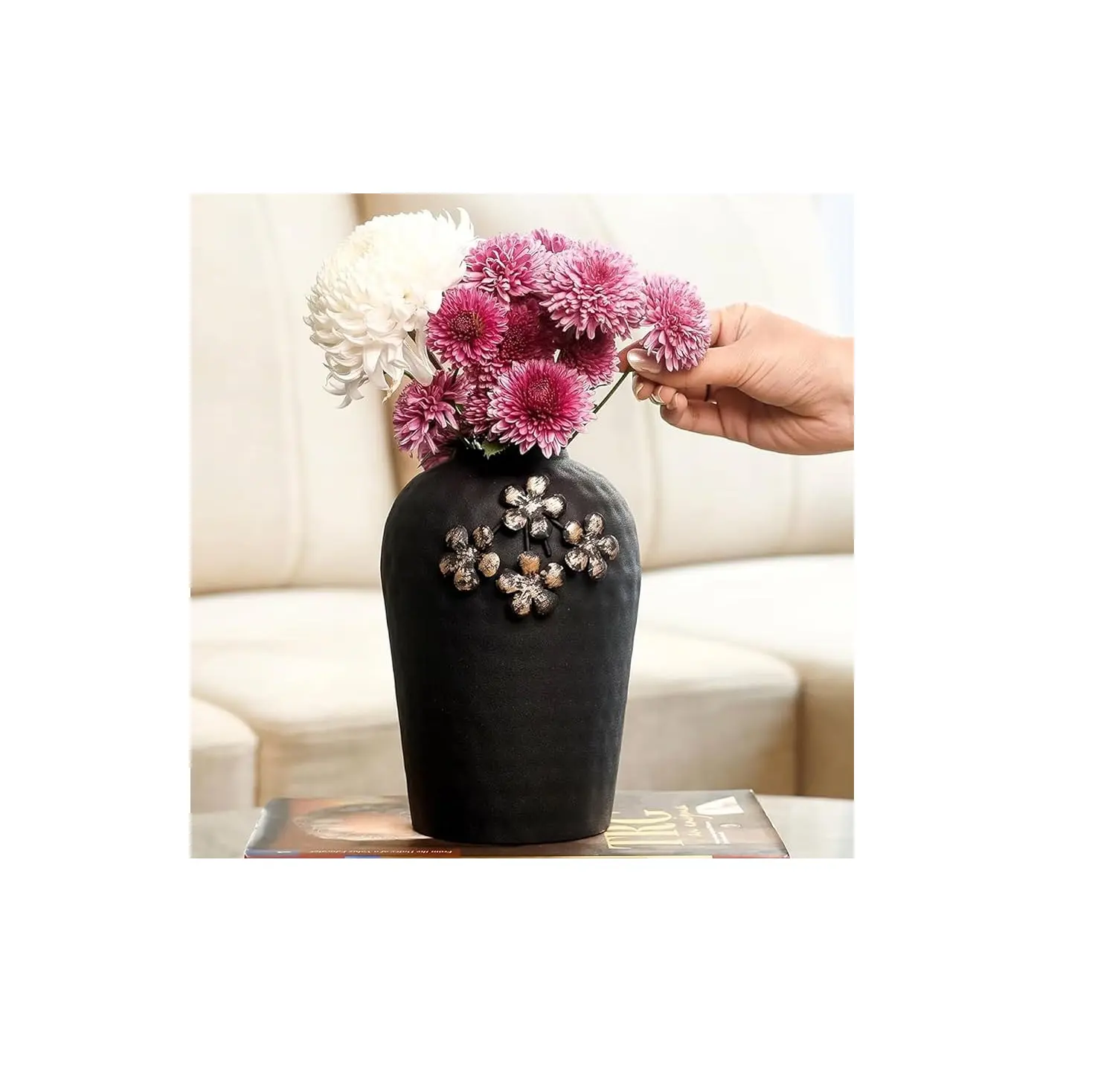 आधुनिक थीम प्राचीन सजावटी फूलदान काले कांस्य सजावट के साथ धातु फूल फूलदान फर्श फूलदान गृह सजावट एल्यूमीनियम